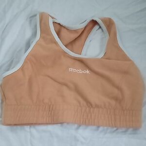 Reebok Women's Orange Sports Bra with White Trim